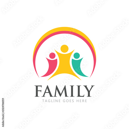 family logo design vector illustration on a white background