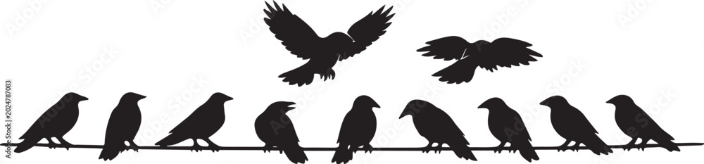 Fototapeta premium vector silhouette of a bird