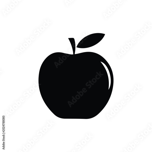 Картината върху платно Black Apple Shape for Organic Product Design