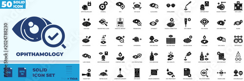Obraz na płótnie Opthamology Solid Editable Icons set