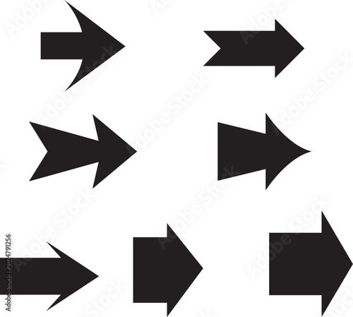 Black Arrows, Directional Icons, Pointers, Vector Graphics