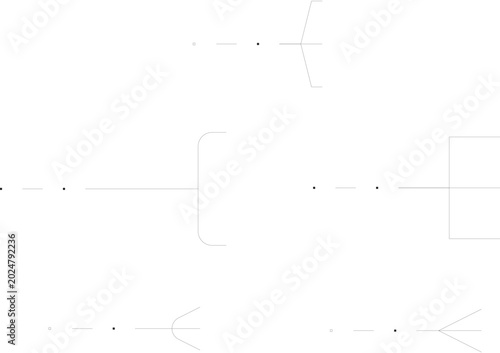 Geometric shapes, vector icons, lines and arrows, abstract elements, minimalist design