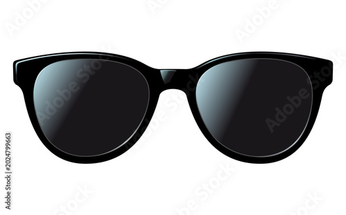 Black Sunglasses on Background With Gradient, Vector