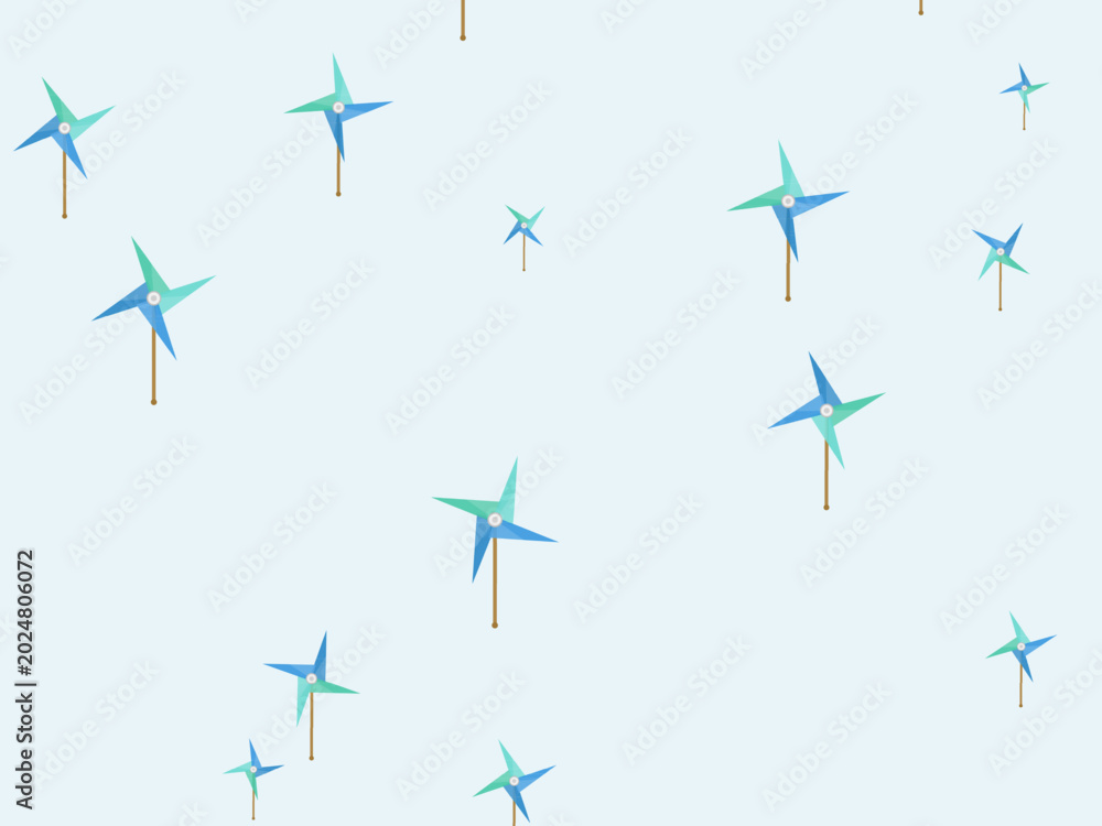 Obraz premium Pinwheel Windmill Pattern Summer Kids Design