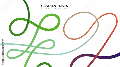 Abstract gradient lines and swirls vector illustration with abstract gradient colorful decoration creative