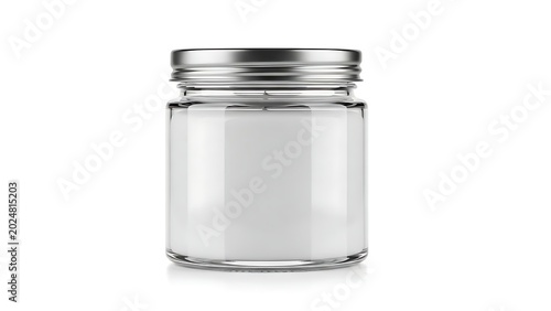 A small glass jar with a silver lid