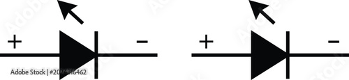 Light Emitting Diode (LED) Circuit Symbol with Anode and Cathode Polarity for Electronics, Engineering, and Educational ContentLight Emitting Diode (LED) Circuit Symbol with Anode 