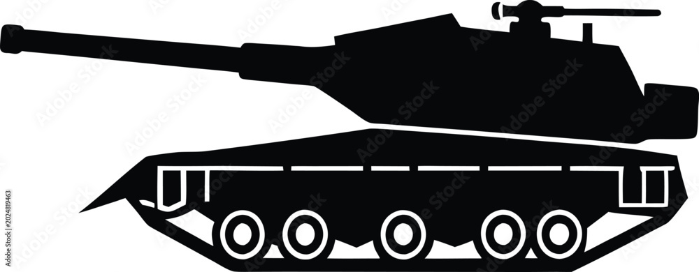 Fototapeta premium Silhouette design of k9 thunder self propelled tank