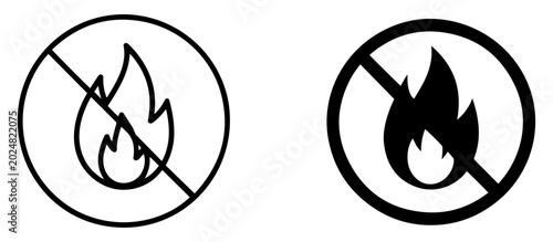 Tableau sur toile no fire prohibition flame icon