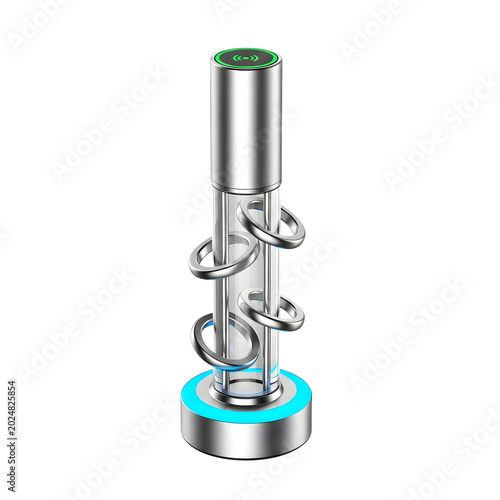 Stainless Steel Mechanical Valve with Springs and Flange on White Background