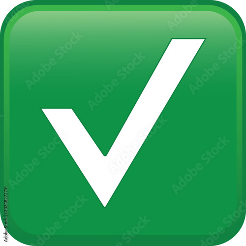 Green check mark emoji vector illustration 