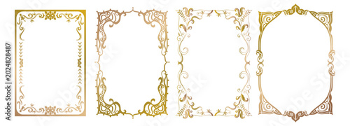 Obraz na plátně Variant realistic golden vintage and classic frame borderline