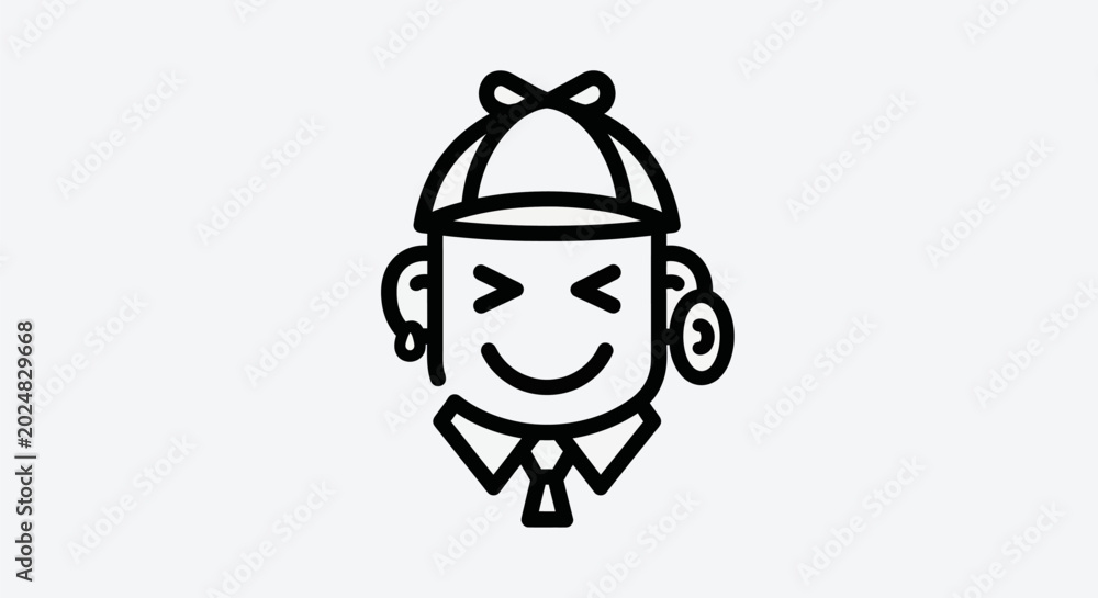 Fototapeta premium Cartoon character face illustration