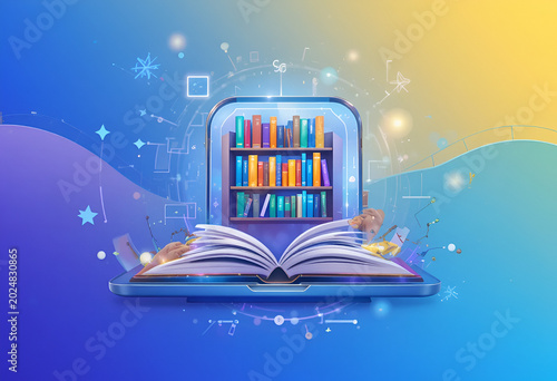 Digital reading platform illustration