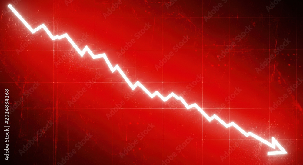 Fototapeta premium Dramatic Stock Market Crash Chart Graphic Illustrating Economic Downturn Financial Crisis Investment Losses Recession Bear Market Negative Trend
