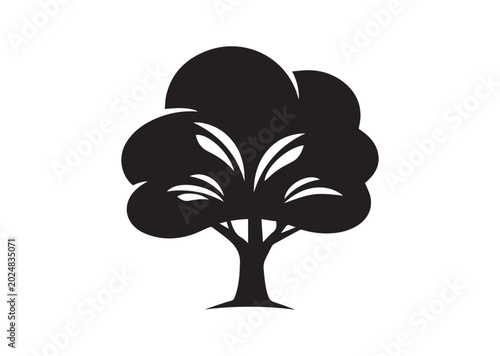 Oak Tree icon, Oak Tree Silhouette vector