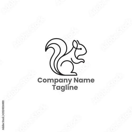 Squirrel Line Art Logo
