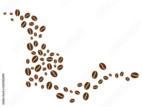 Coffee bean icon pattern. Coffee seed sign set. Caffeine vector symbol isolated on white background. Arabic roasted icon.