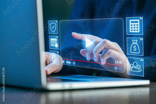Exploring artificial intelligence applications through interactive digital interfaces in a modern workspace