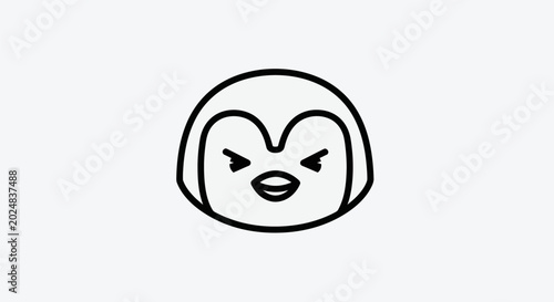 Cartoon penguin icon on white background