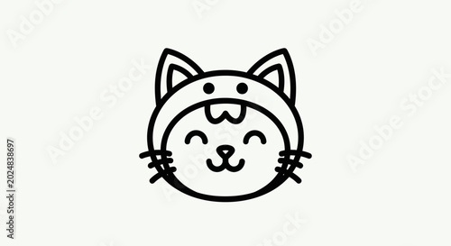 Cartoon cat illustration on white background