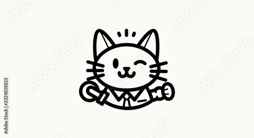 Cartoon cat illustration on white background