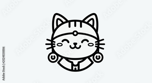 Cartoon cat illustration on white background