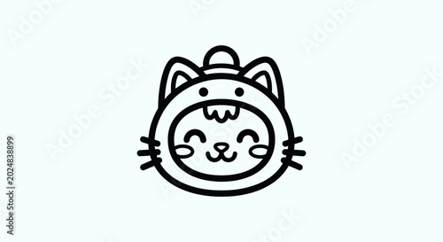Cartoon cat illustration on white background