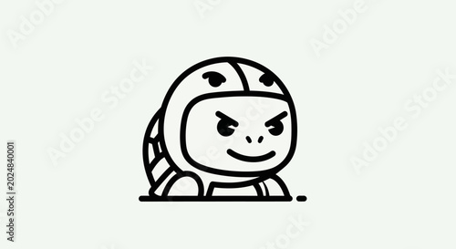 Cartoon turtle character in helmet
