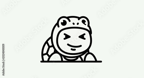 Cartoon turtle character smiling
