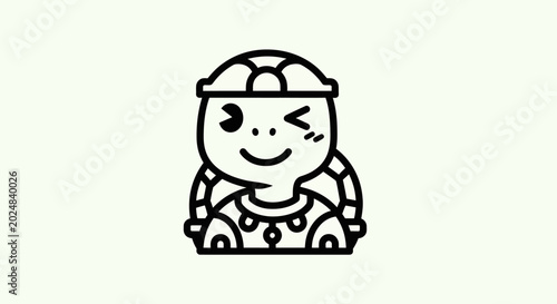 Cartoon turtle character winking smiling