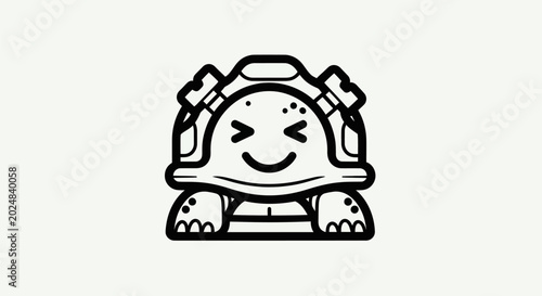 Cartoon turtle icon smiling illustration