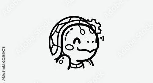 Cartoon turtle icon smiling