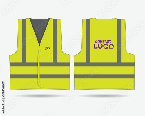 vector illustration of safety jacket mockup