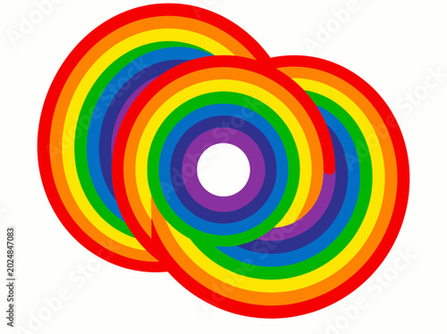 This image features vibrant rainbow patterns representing diversity and joy, highlighting abstract artistic styles with bold colors and playful design aesthetics.