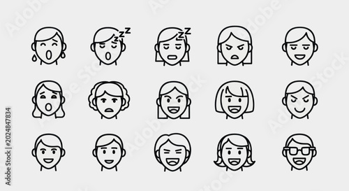Fotografie People emotions expressed in icon style