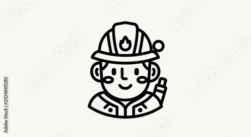 Photos Firefighter illustration in minimalist style