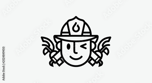 Foto Firefighter illustration safety and protection