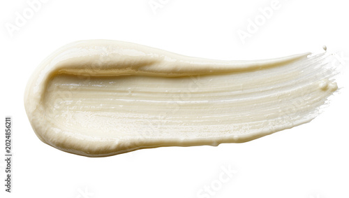 Quadro su tela Isolated thick creamy beauty balm smudge, yellow-beige skincare product swatch t