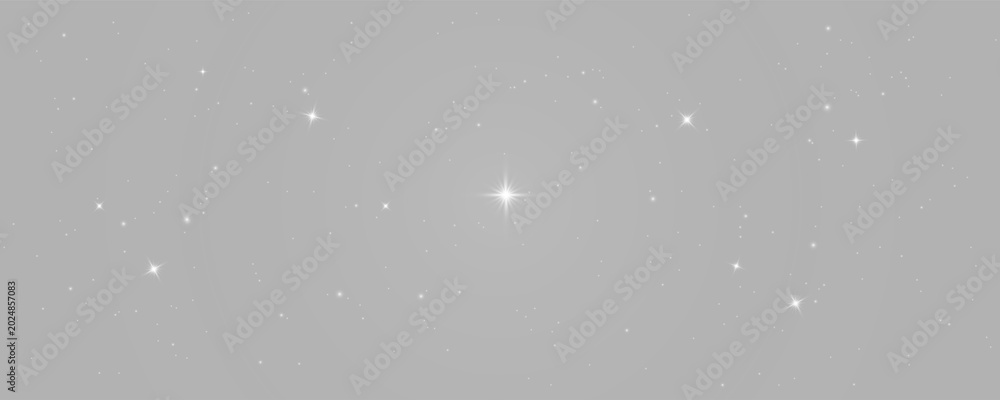 Obraz premium Sparkling star twinkle overlay in deep space night galaxy with glowing cosmic starlight, stars and celestial universe sky background isolated on transparent background
