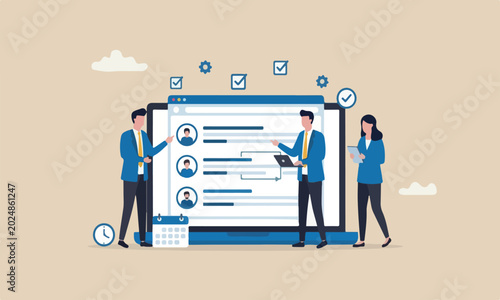 Foto Task management software to organize project tasks, assign staff to finish work