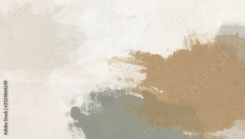 Bold abstract painting with expressive brush strokes in beige brown grey wall art contemporary art artistic expr