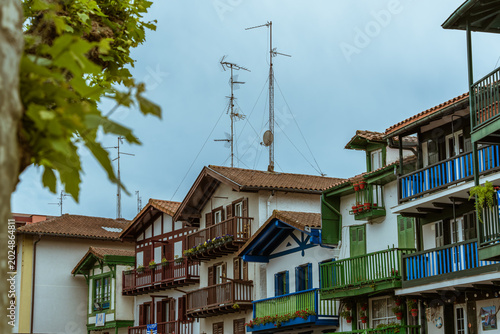 Colorful Traditional Fisherman Houses in La Marina District of Hondarribia, Basque Country, Spain