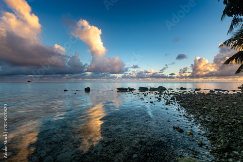 Fotografie Coucher de soleil Rangiroa - Tahiti