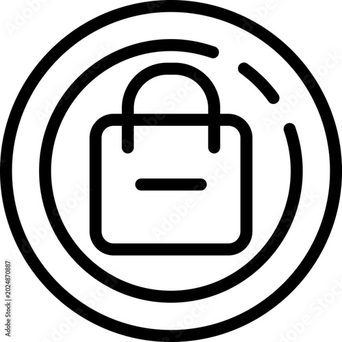 Cuadro en lienzo Bag shopping minus Icon