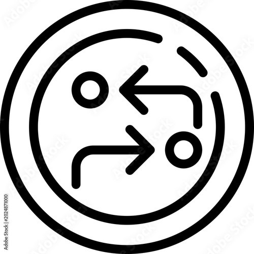 Bilde på lerret Arrows turn to dots Icon