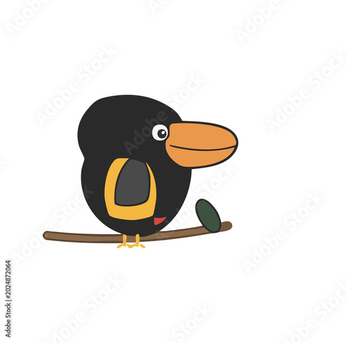 Bird on a branch PNG