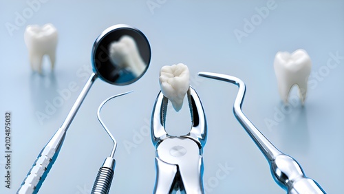 Dental Instruments with Tooth Model