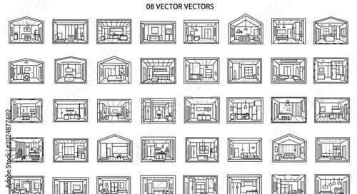 Collection of Architectural House Plans and Floor Layouts.
