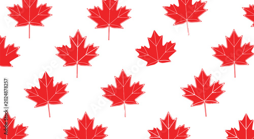 Photos Canada day vector seamless pattern with red maple leaves for patriotic designs